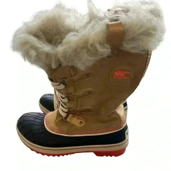 Sorel Joan of Arctic Faux Fur Lined Brown Tan Suede Boots Size 5 - Picture 4 of 8